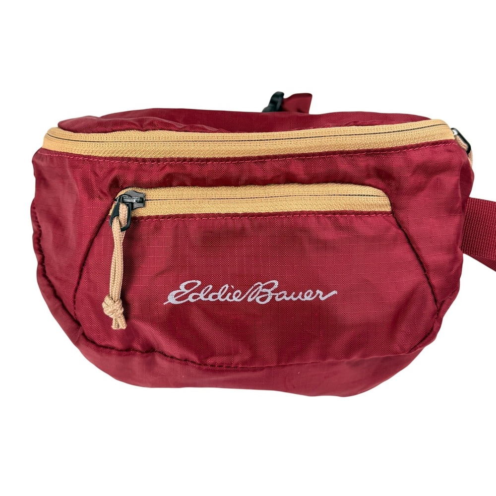 Eddie Bauer Stowaway Packable Waistpack Fanny Pack Burgundy Travel Hiking Bag